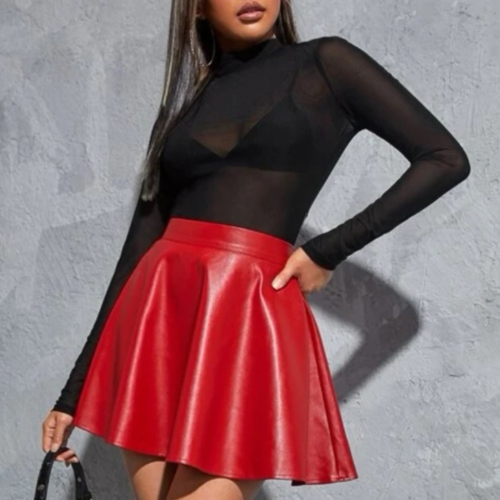 Mock neck sheer mesh long sleeve top - Picture 4 of 4
